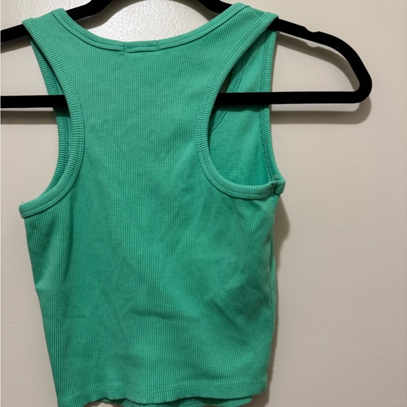 Green Ribbed Tank Top - Picture 2 of 3